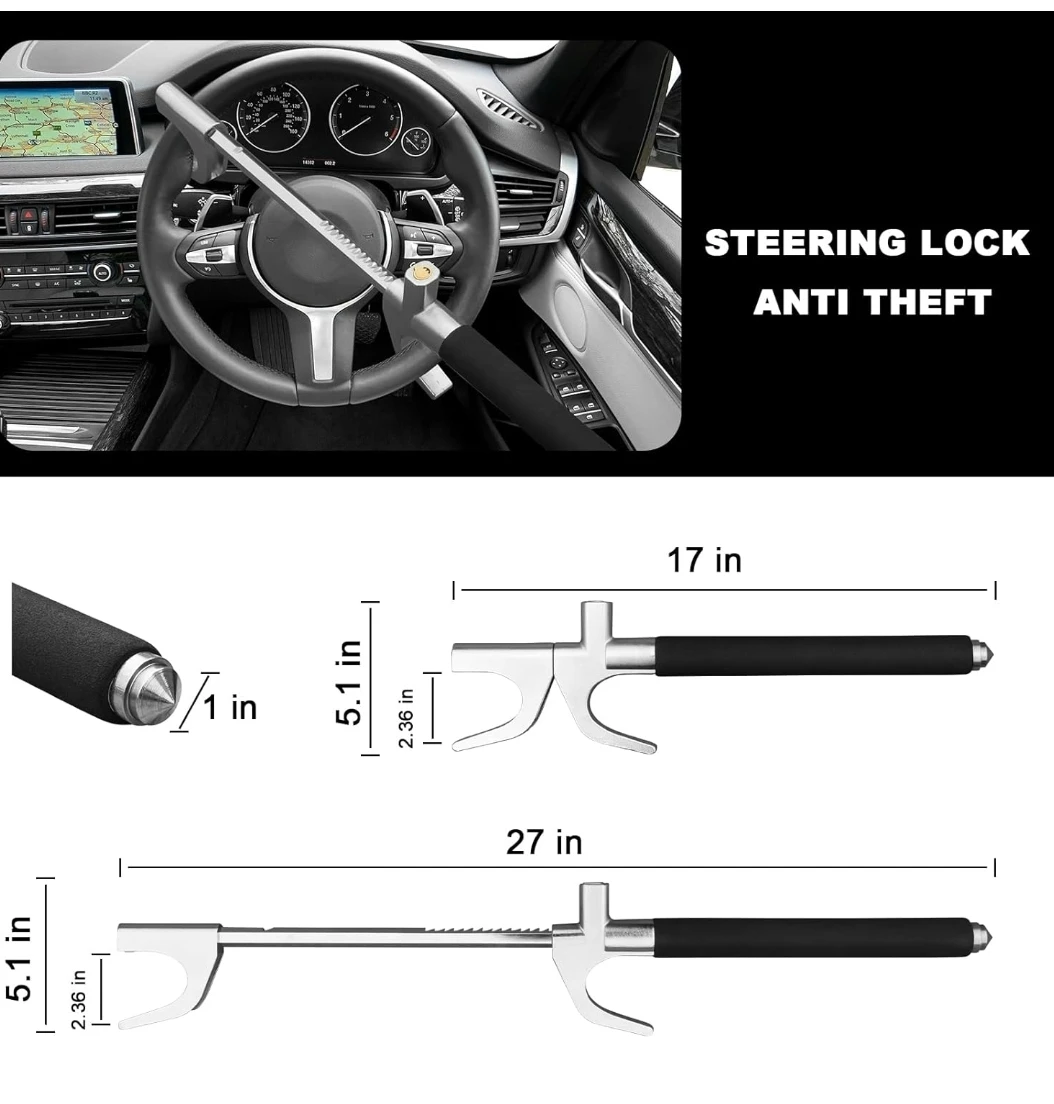 2STARS Car Steering Wheel Lock with Escape Hammer - photo 2