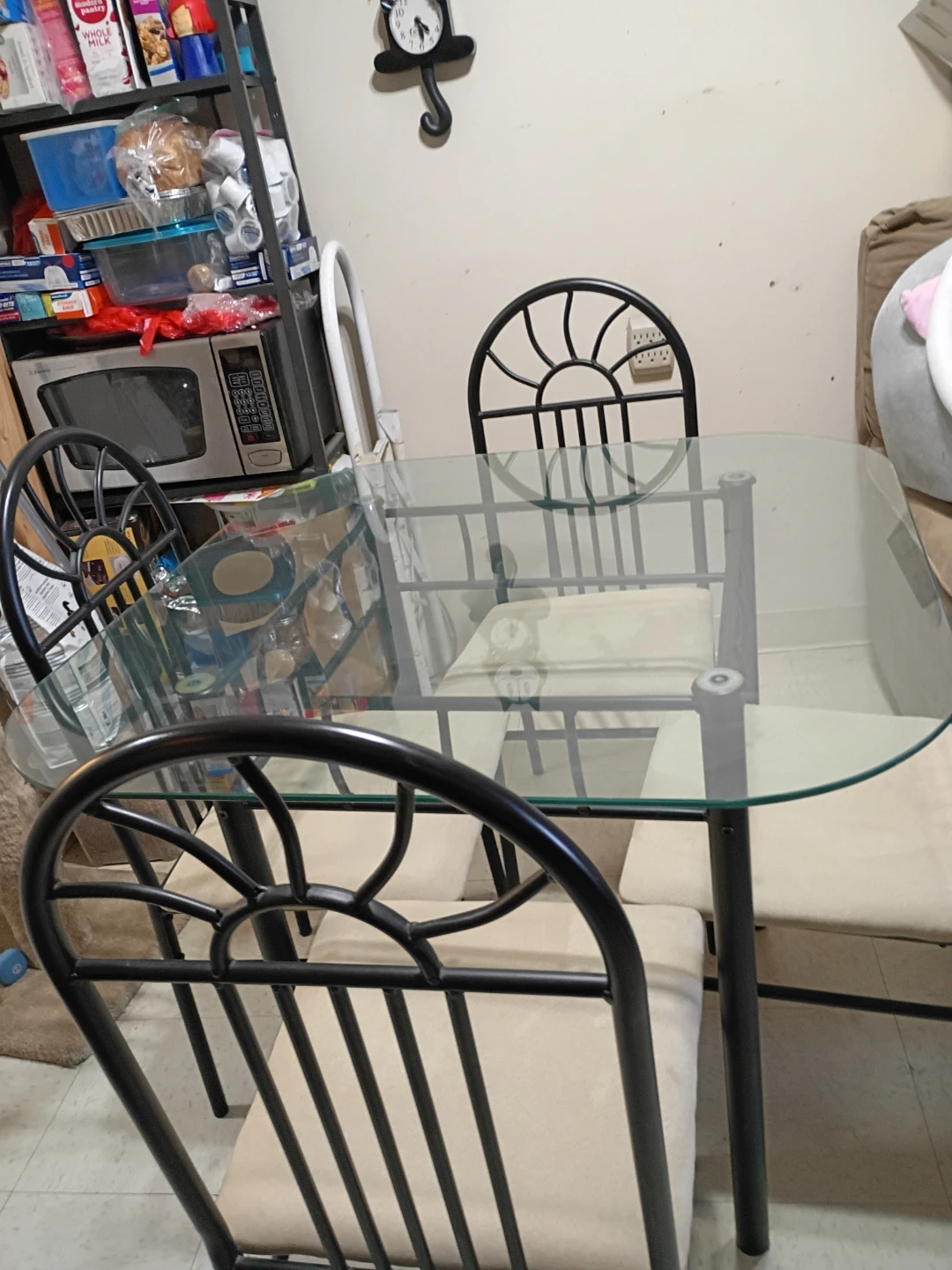 Table and chairs.