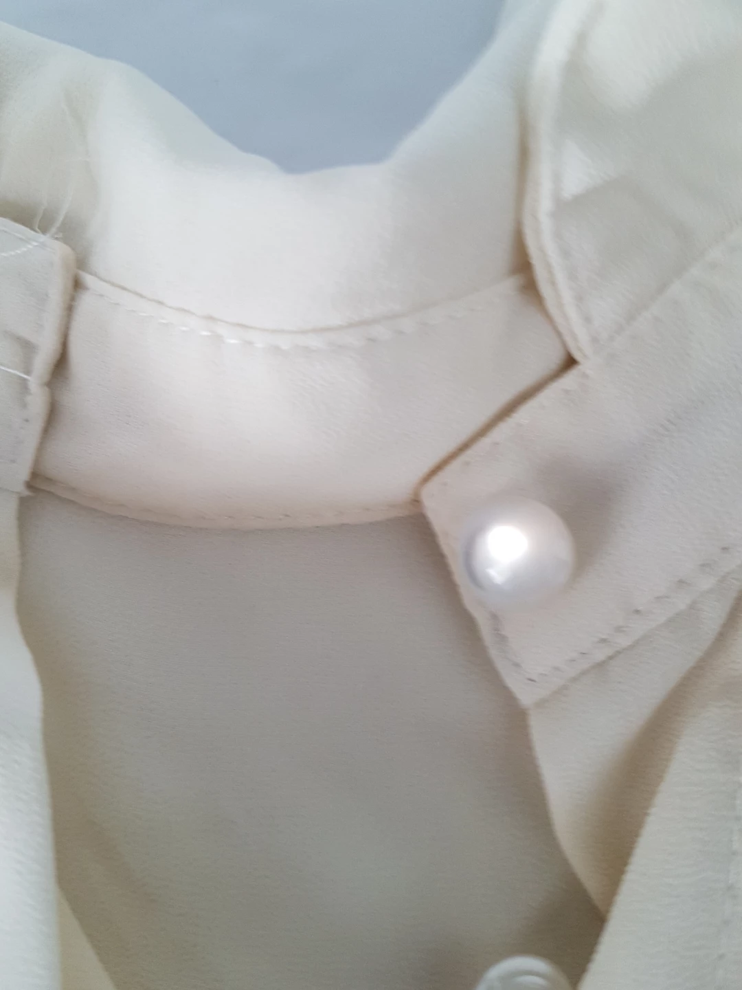 Cream Lace Trim Blouse Small - photo 2