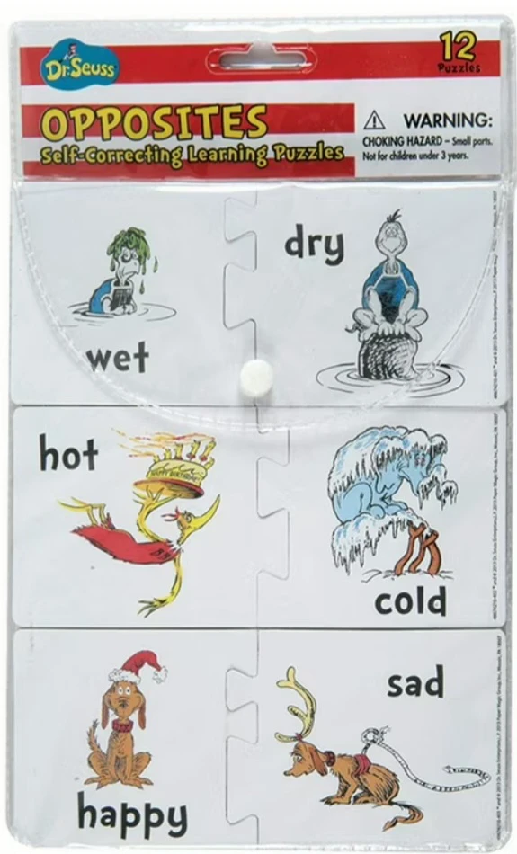 Dr. Seuss Opposites Self-Correcting Learning Puzzles 12 Puzzles