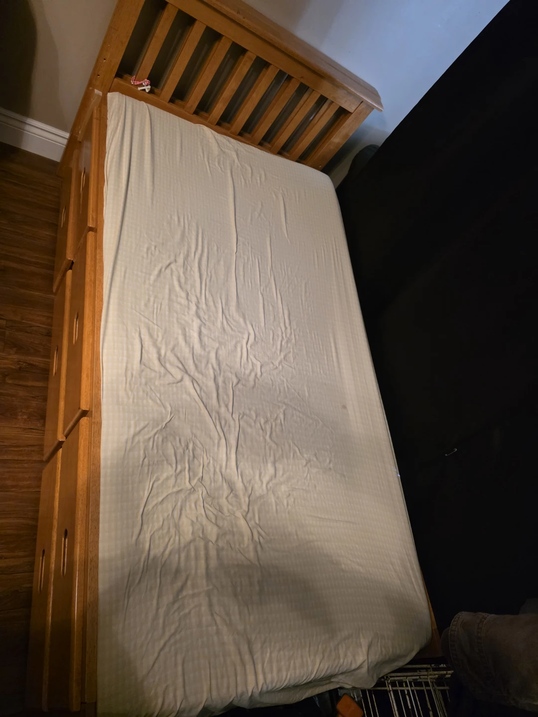 Single Wooden Bed Frame with Drawers