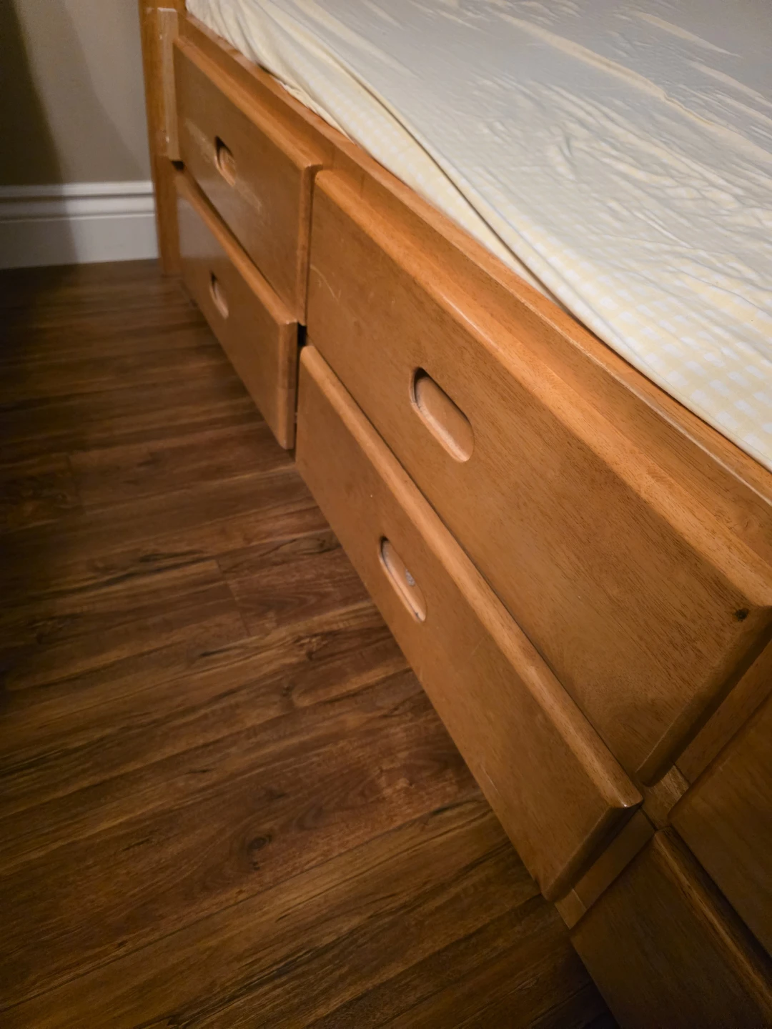 Single Wooden Bed Frame with Drawers - photo 2