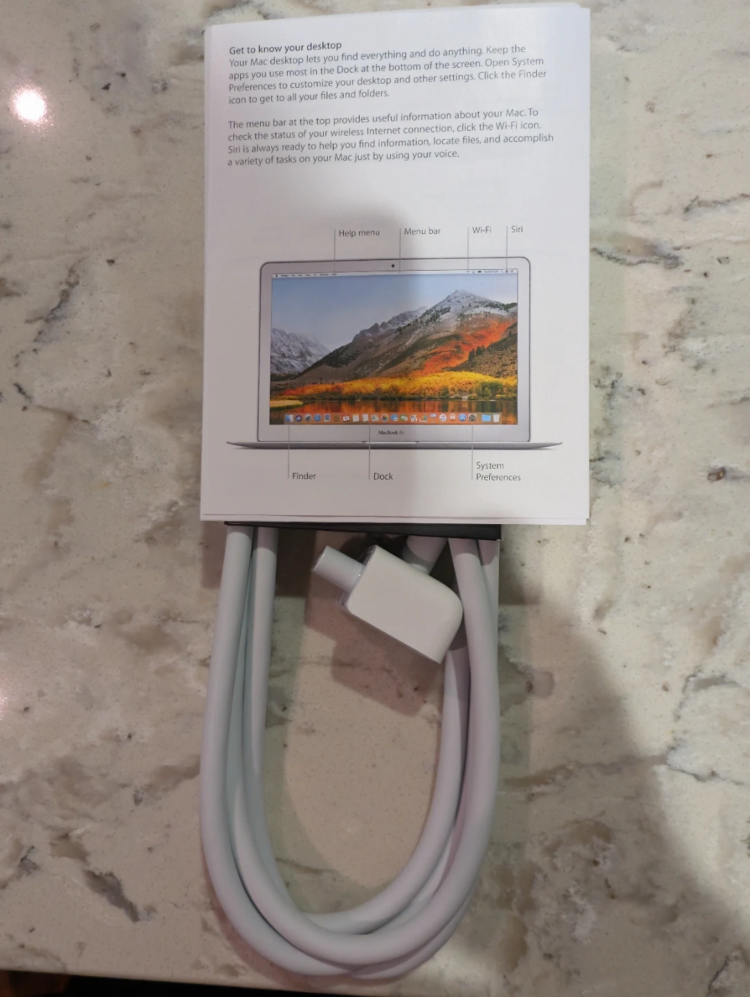 Apple MacBook Air Charger with Quick Start Guide