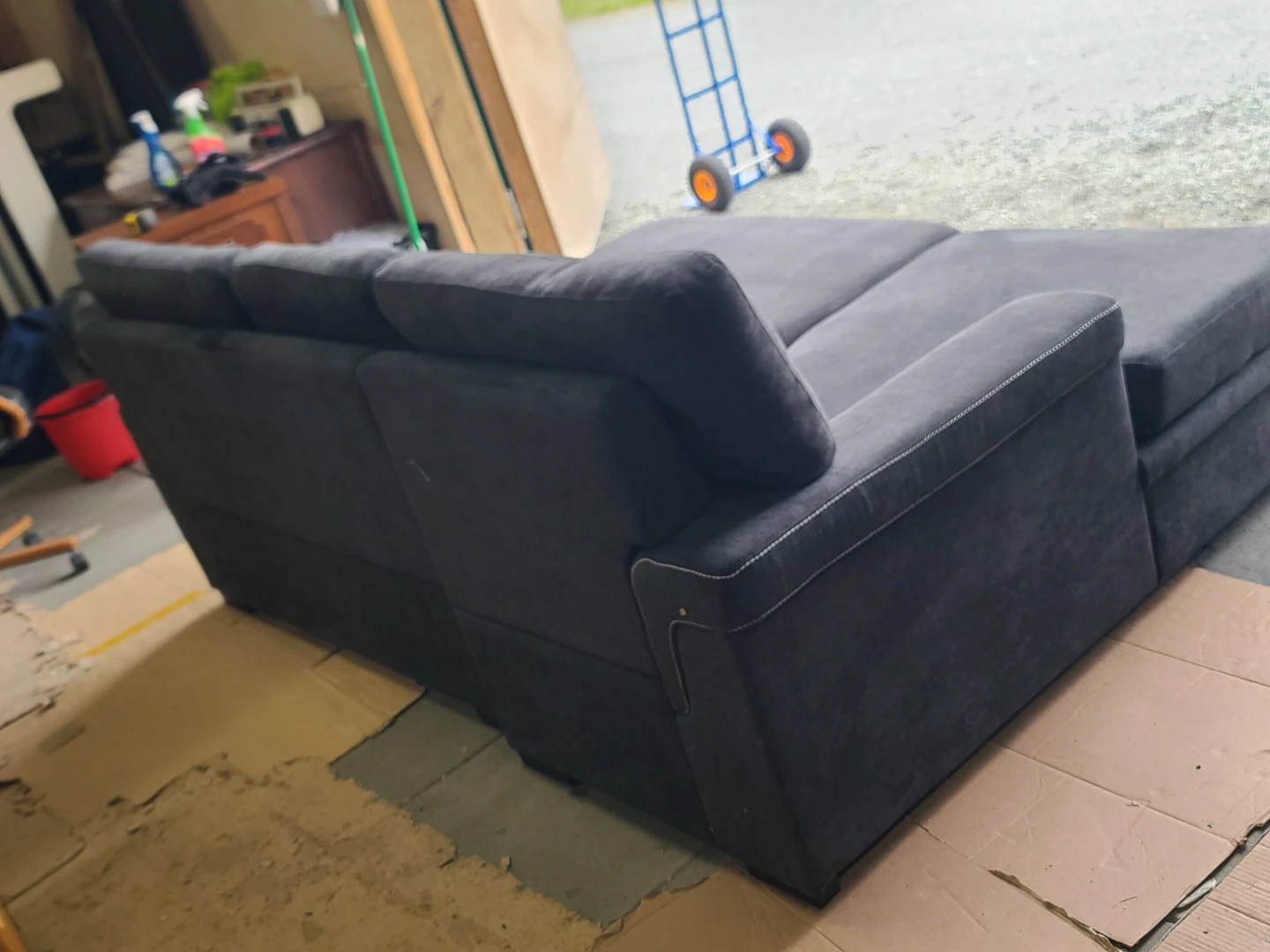 Dark Grey Sectional Sofa with Storage - photo 4