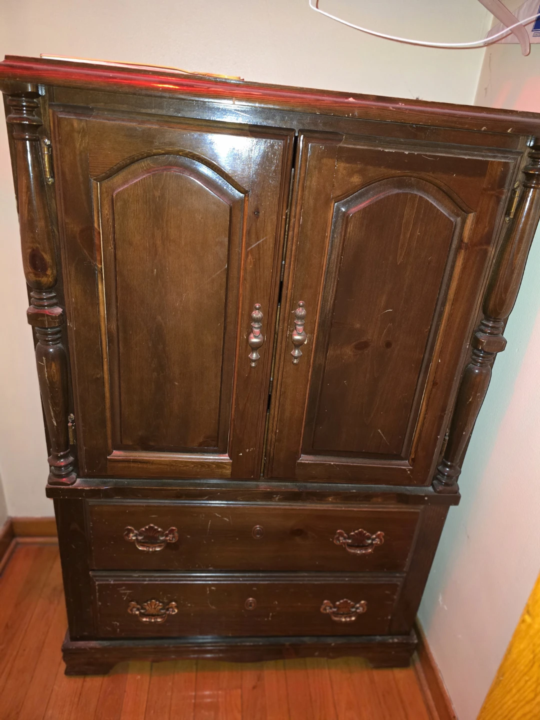 Wooden Vanity Table with Stool