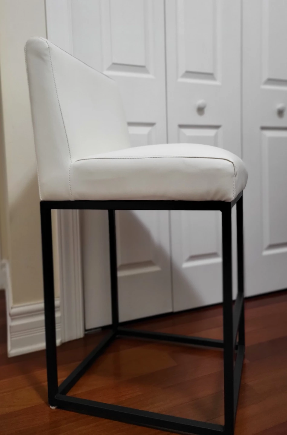White Faux Leather Counter Height Chair  (Set of 2) - photo 4