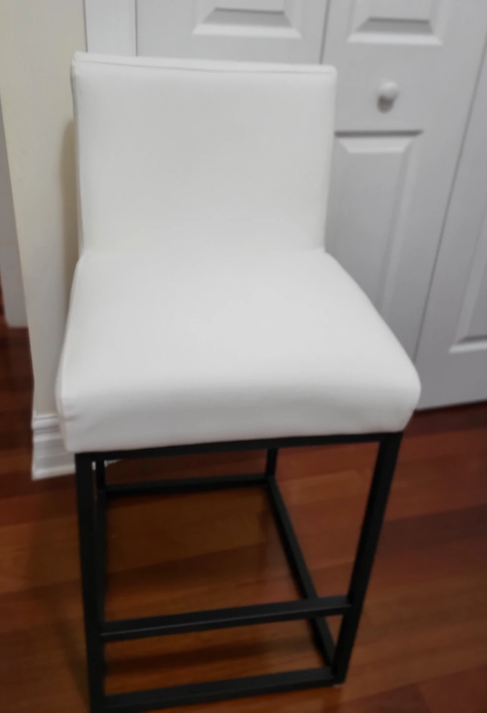 White Faux Leather Counter Height Chair  (Set of 2) - photo 5