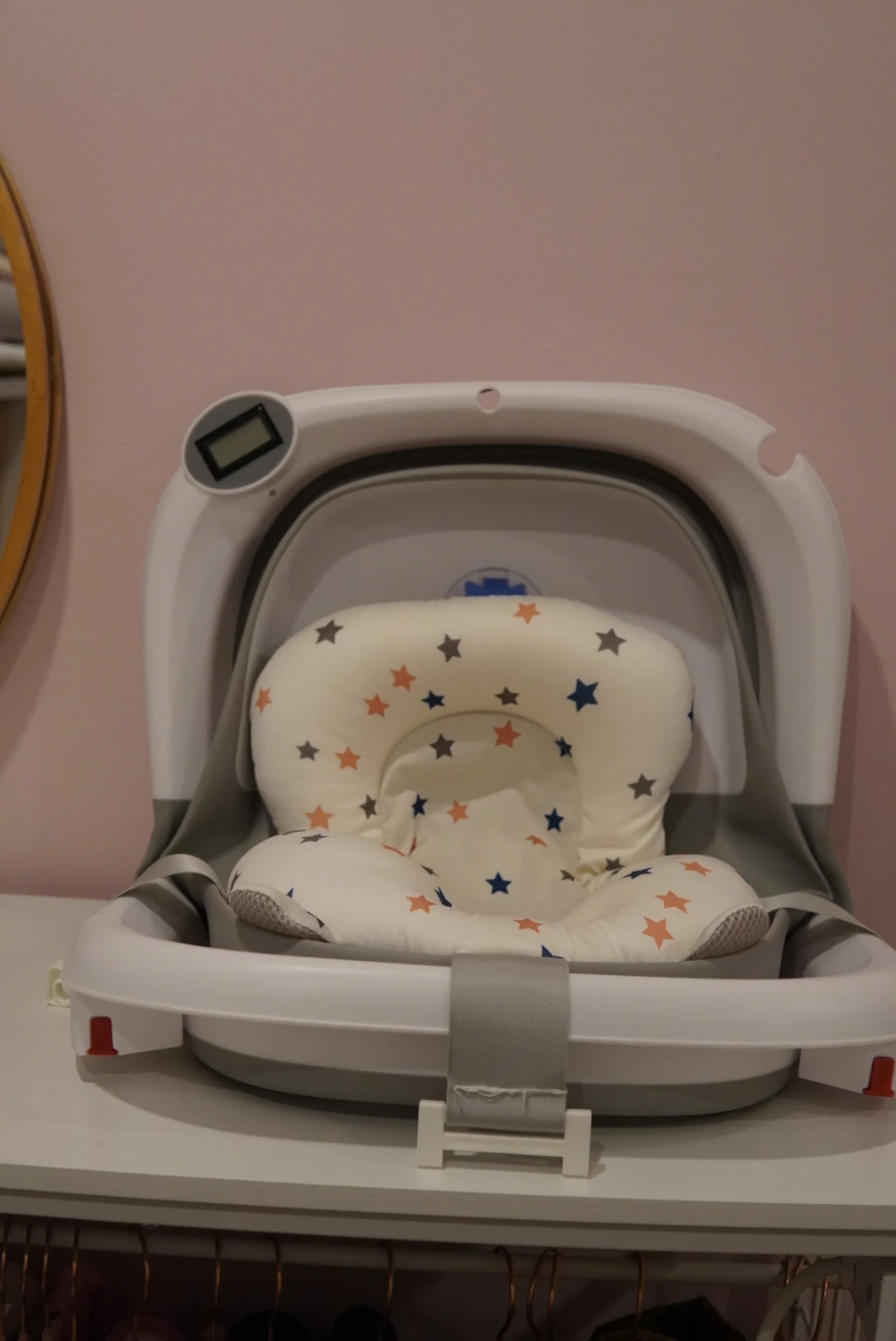 Foldable Baby Bath Tub with Star Print Pad