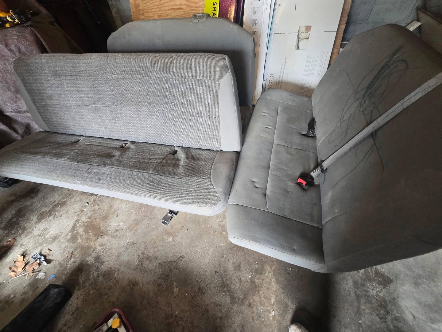 Gray Car Bench Seat with Seatbelts van - photo 2