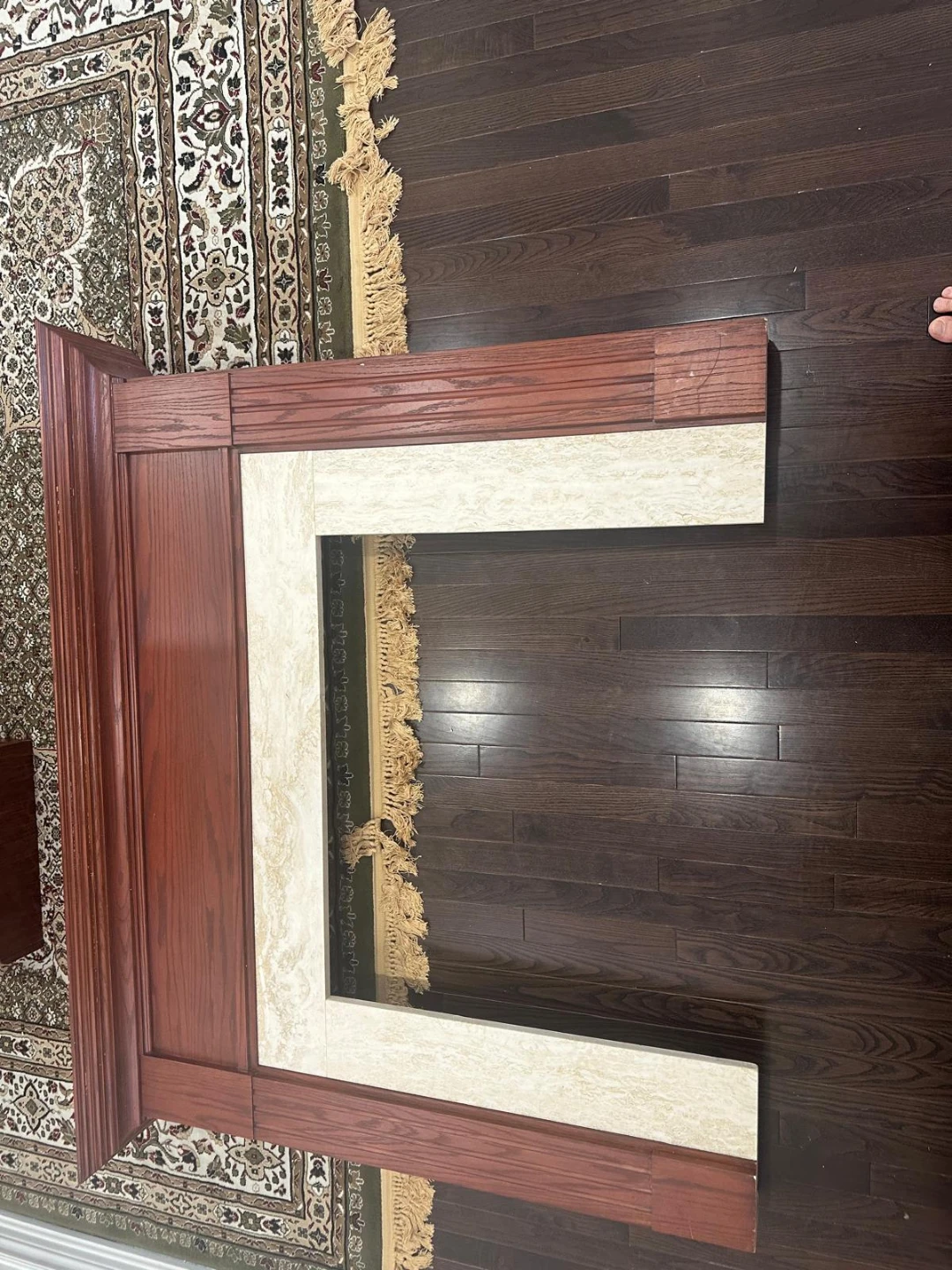 Wooden and Marble Fireplace Surround