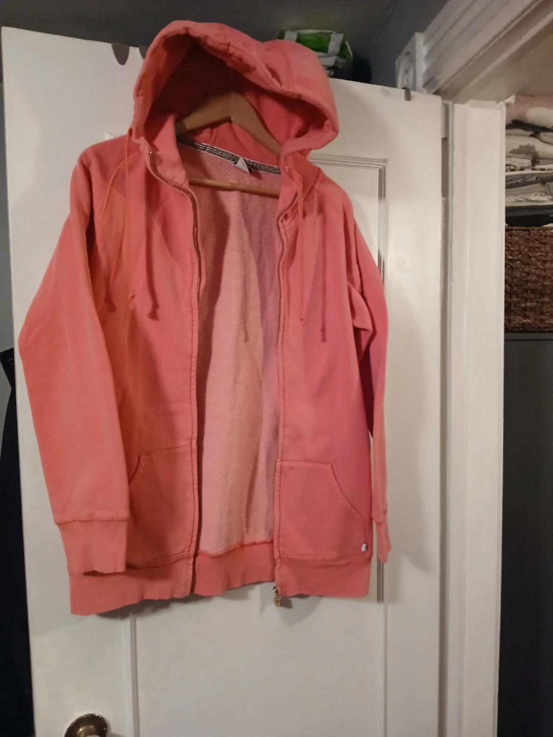 TNA Hooded Zip-Up Sweatshirt - Medium - Coral