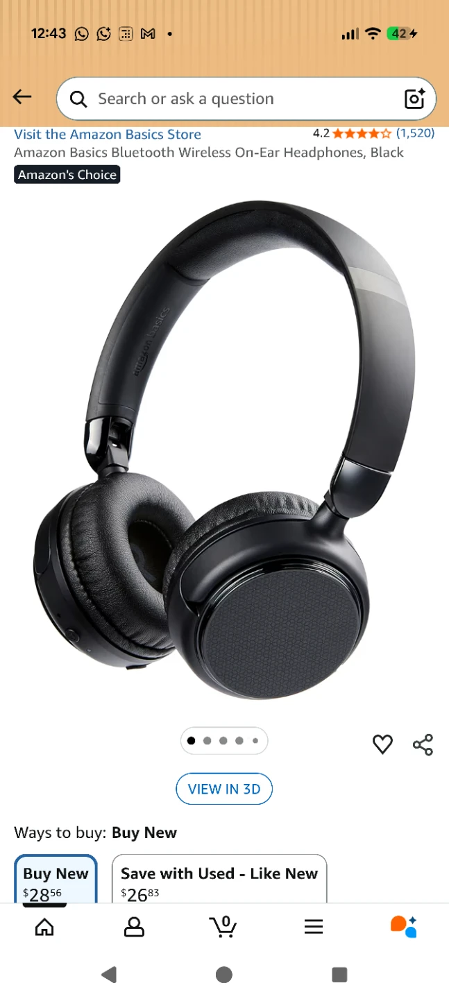 Amazon Basics Bluetooth Wireless On-Ear Headphones - Black - photo 4