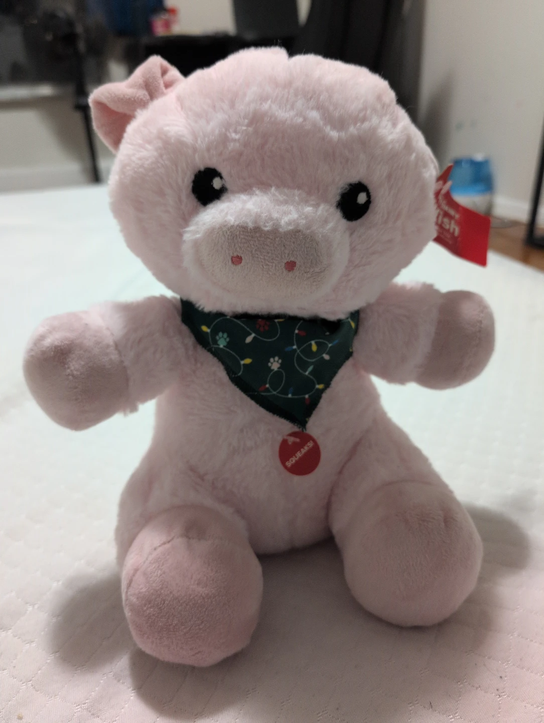 Pink Squeaky Pig Plush Toy - photo 2