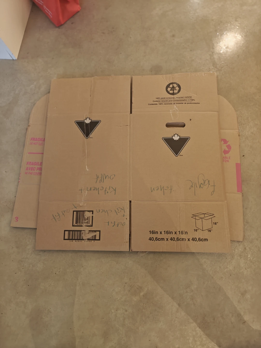 Canadian Tire Box and moving boxes