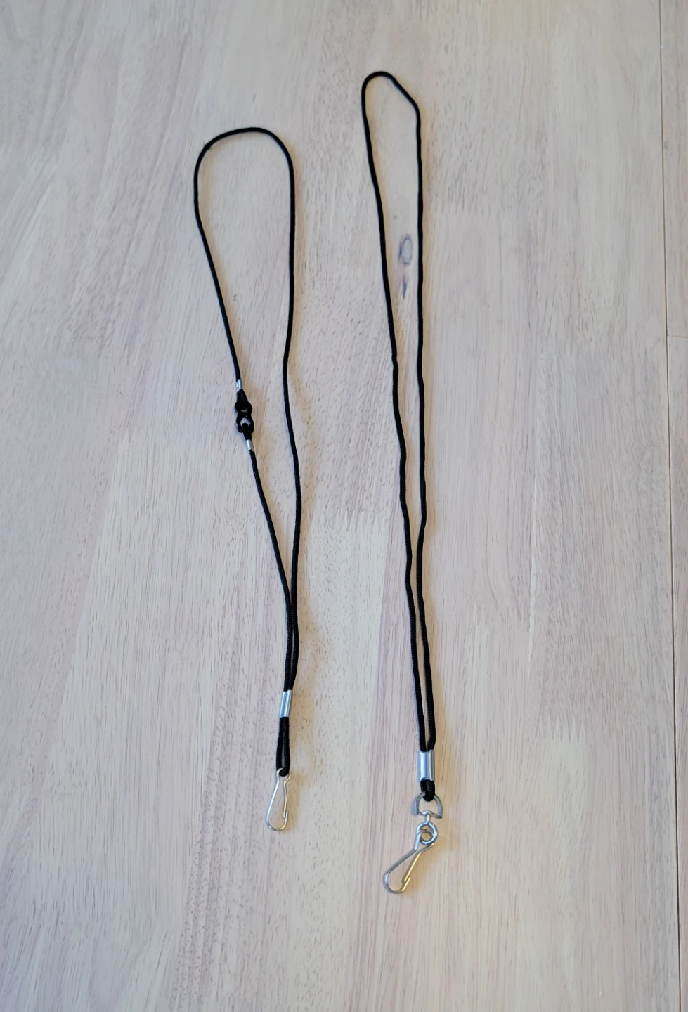 2 Black Lanyards with Clips