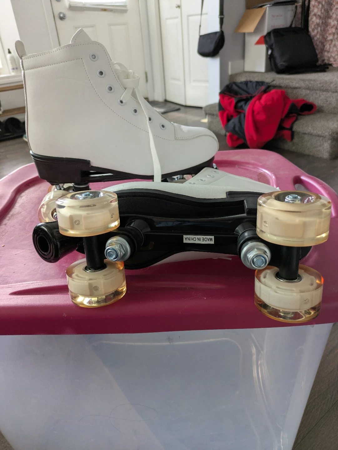 White Roller Skates with light up Clear Wheels - photo 2