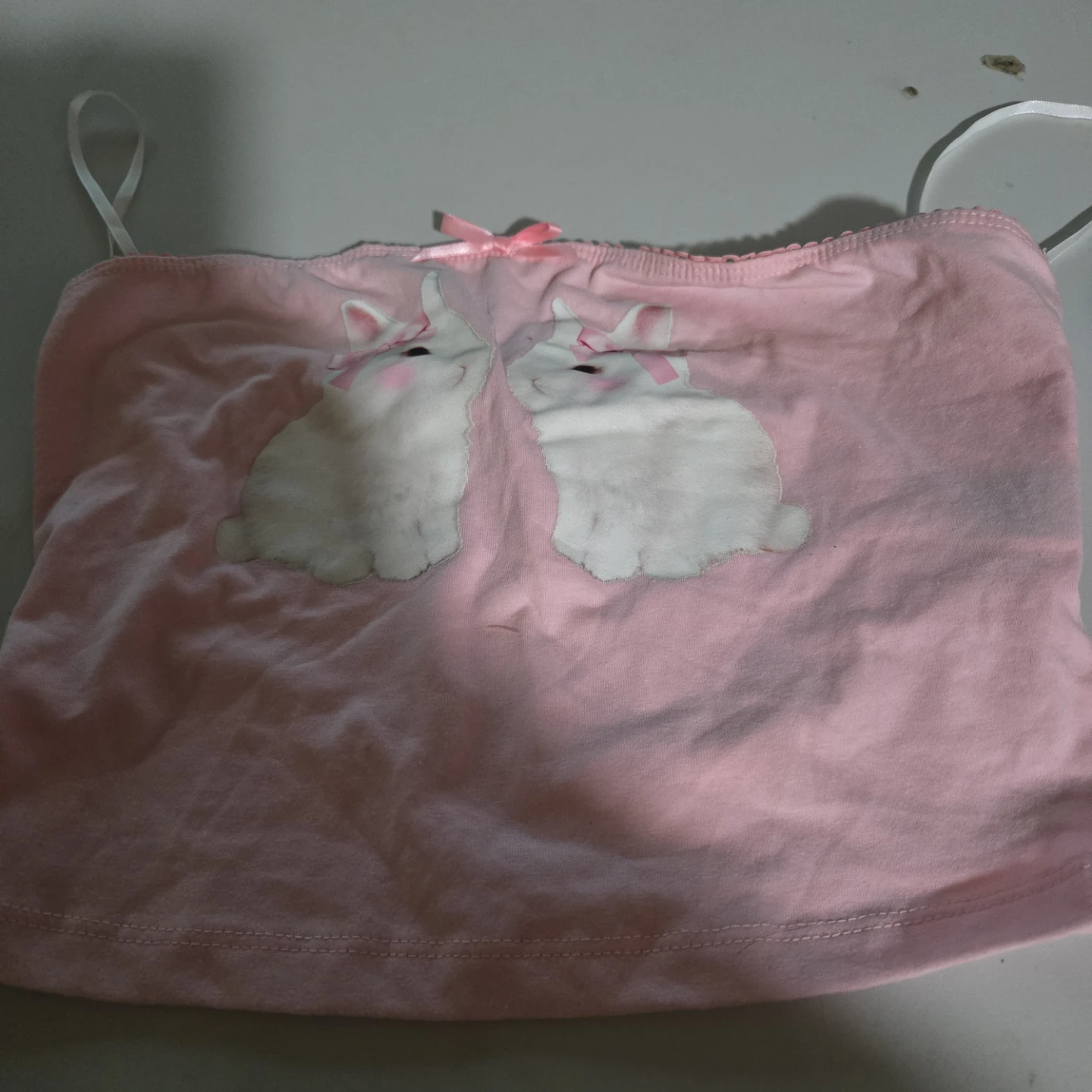 Pink Camisole Top with Bunny Design