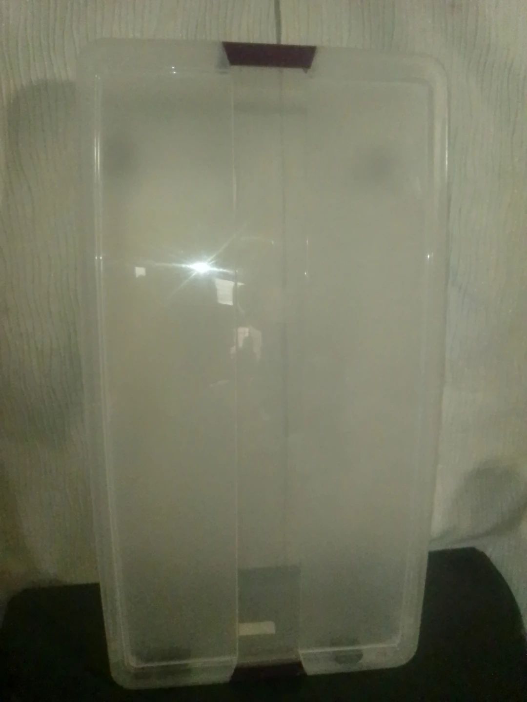 Clear Storage Bin With Lid And Wheels.