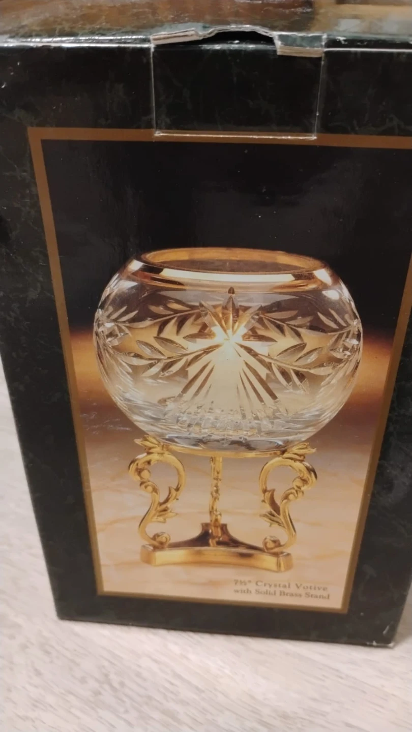 Vintage Crystal Votive Bowl with Gilded Stand - photo 2