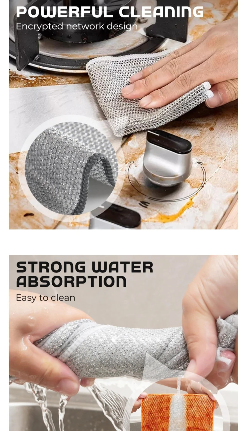 Metal Mesh Scrub Cloths – Pack of 3 - photo 2