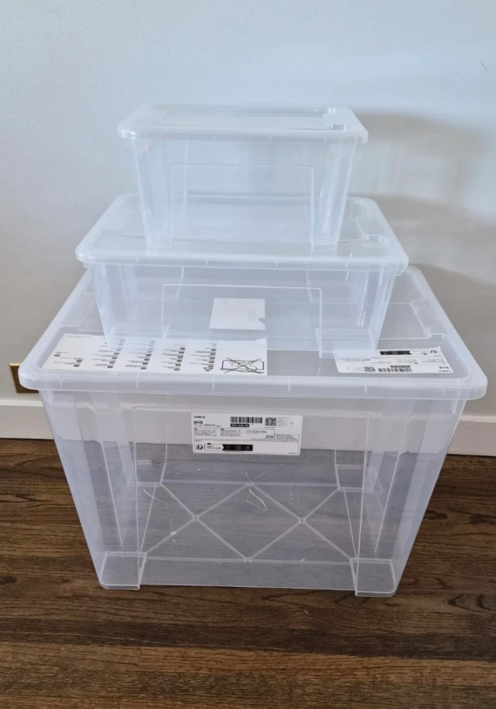 IKEA Storage Boxes with Lids (Set of 3)