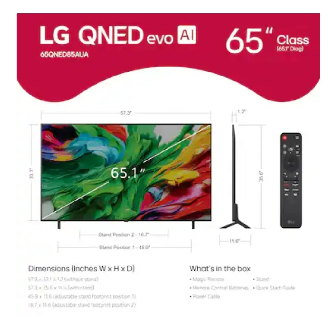 LG 65" QNED evo AI 4K TV " NEW " - photo 3