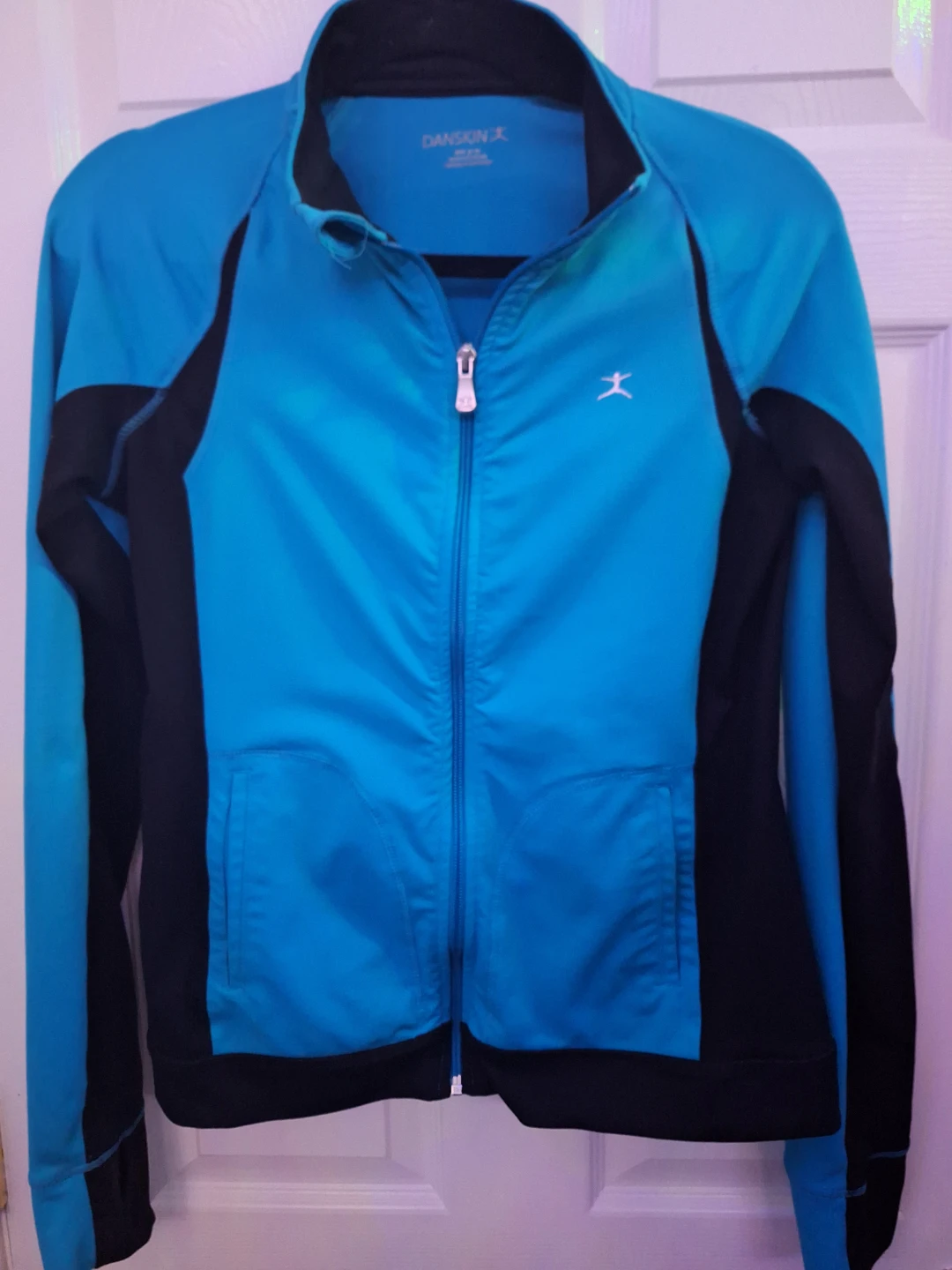 Danskin Women's Athletic Track Jacket Blue Black Size M 🥕