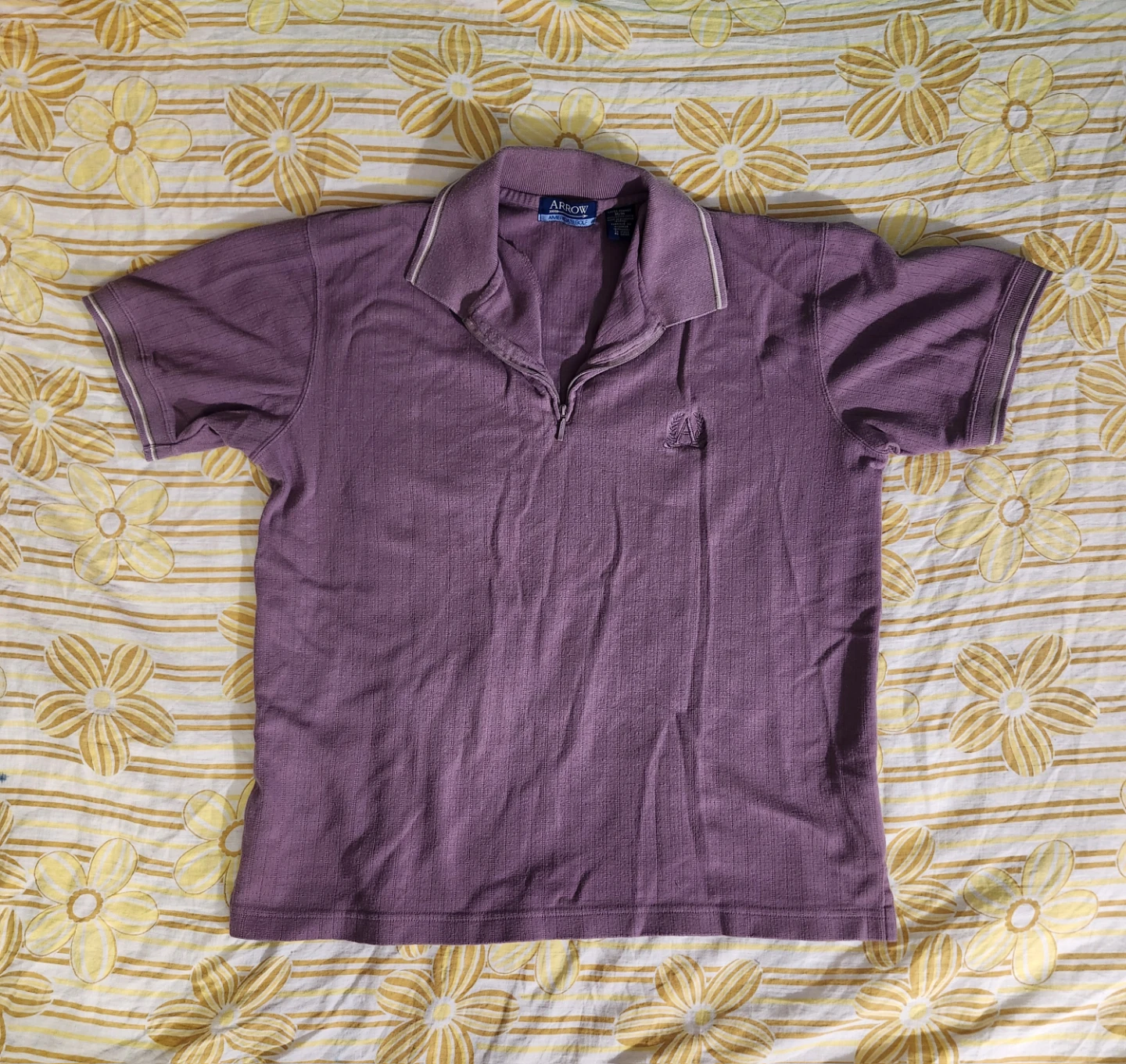 Purple Arrow zip polo shirt