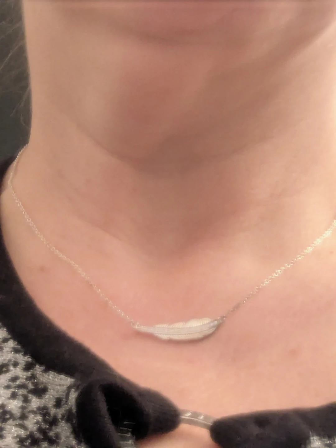 Feather Necklace and Hoop Earrings Set - photo 2