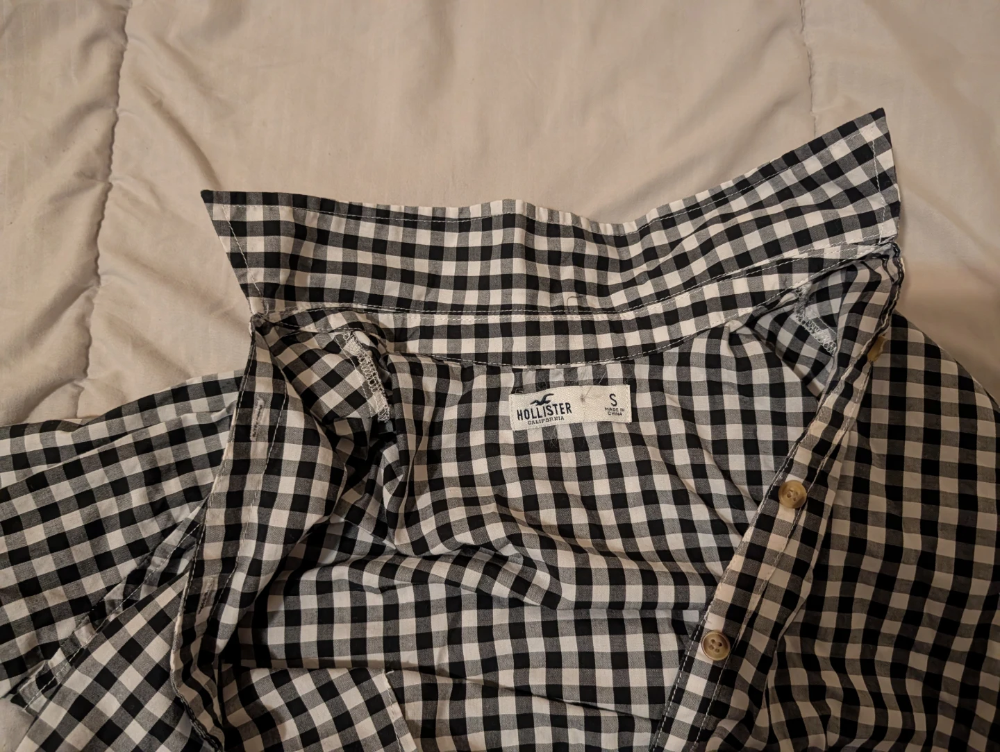 Hollister Black and White Gingham Crop Shirt🥕 - photo 3