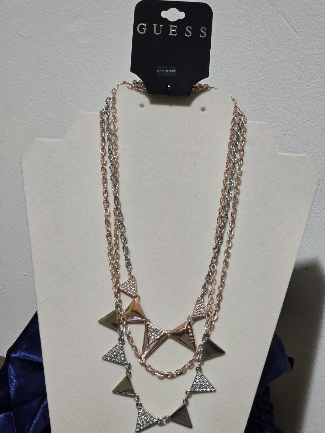 Guess Necklace - Rose Gold and Silver Tone with Triangle - photo 5