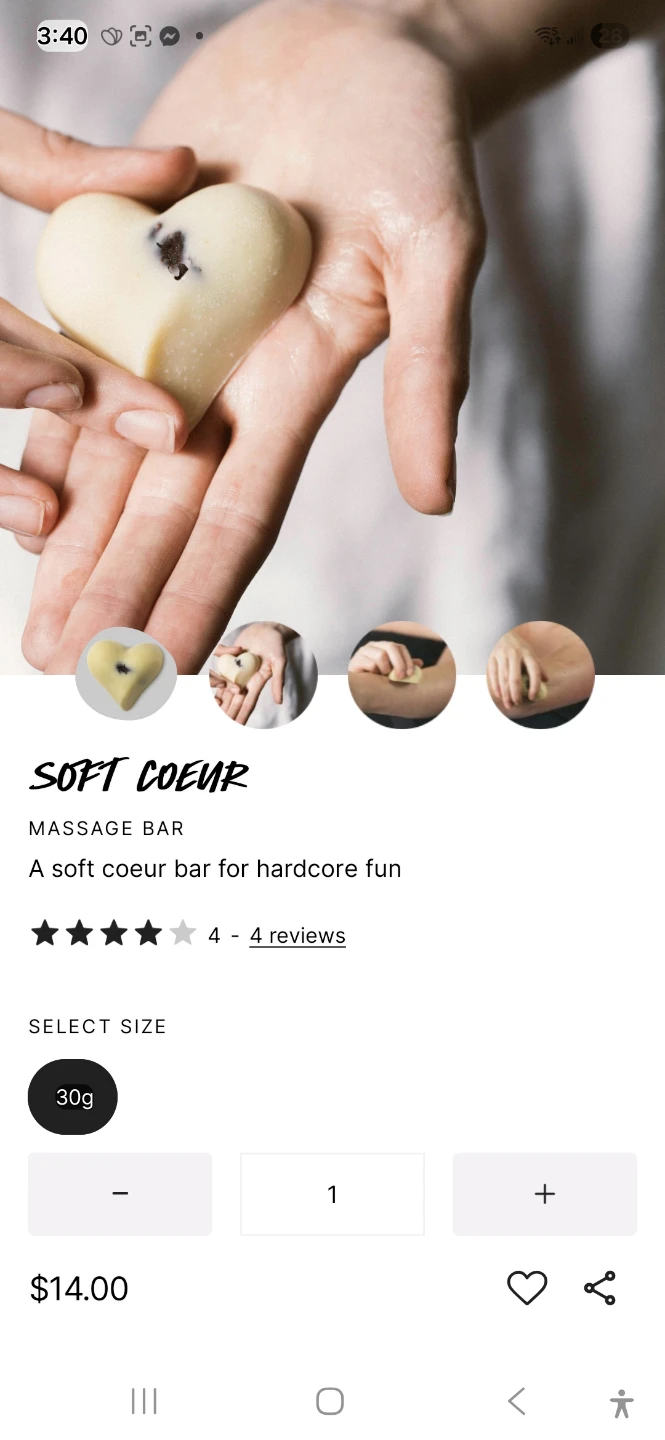 Lush Soft Coeur Massage Bar 30g