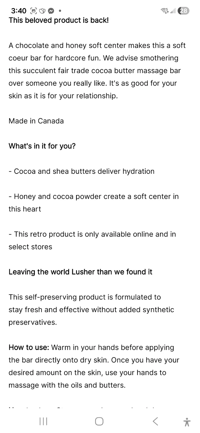 Lush Soft Coeur Massage Bar 30g - photo 2