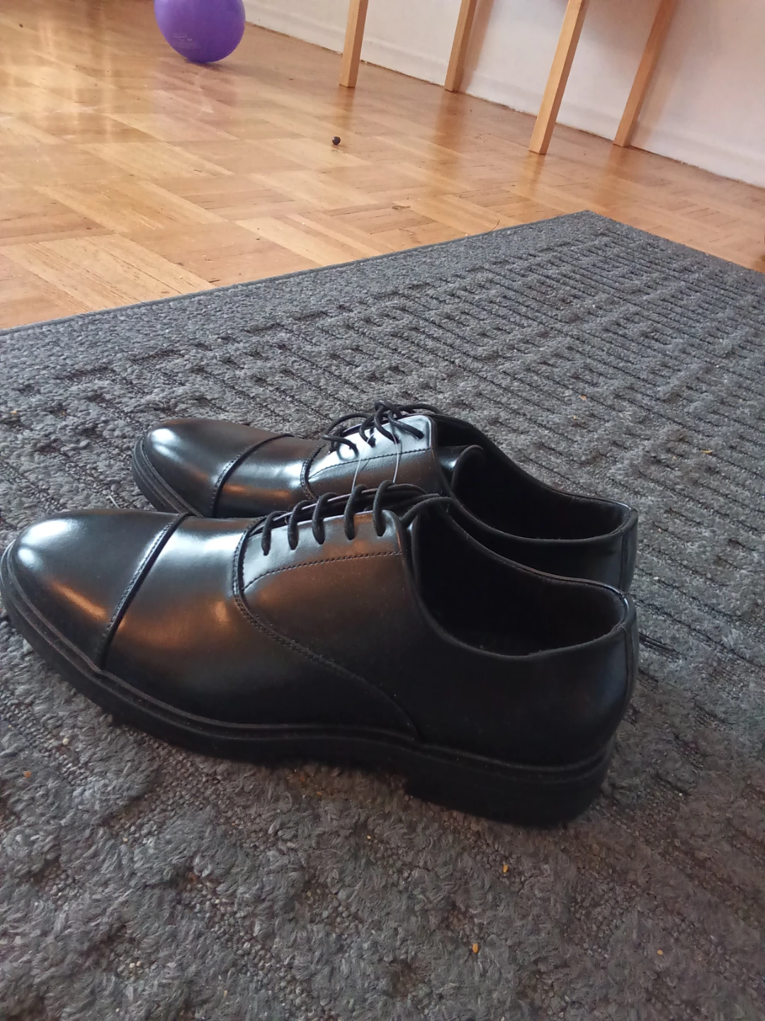 Black Cap Toe Oxford Dress Shoes