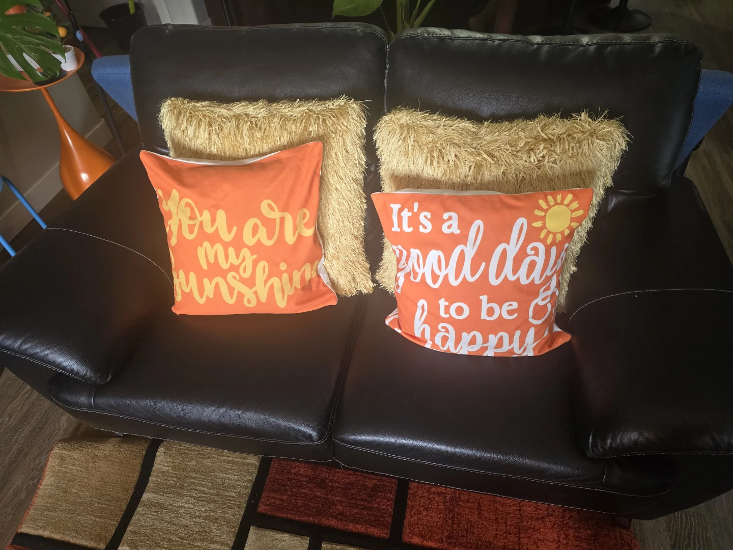 Orange Bar Stools (Set of 2)