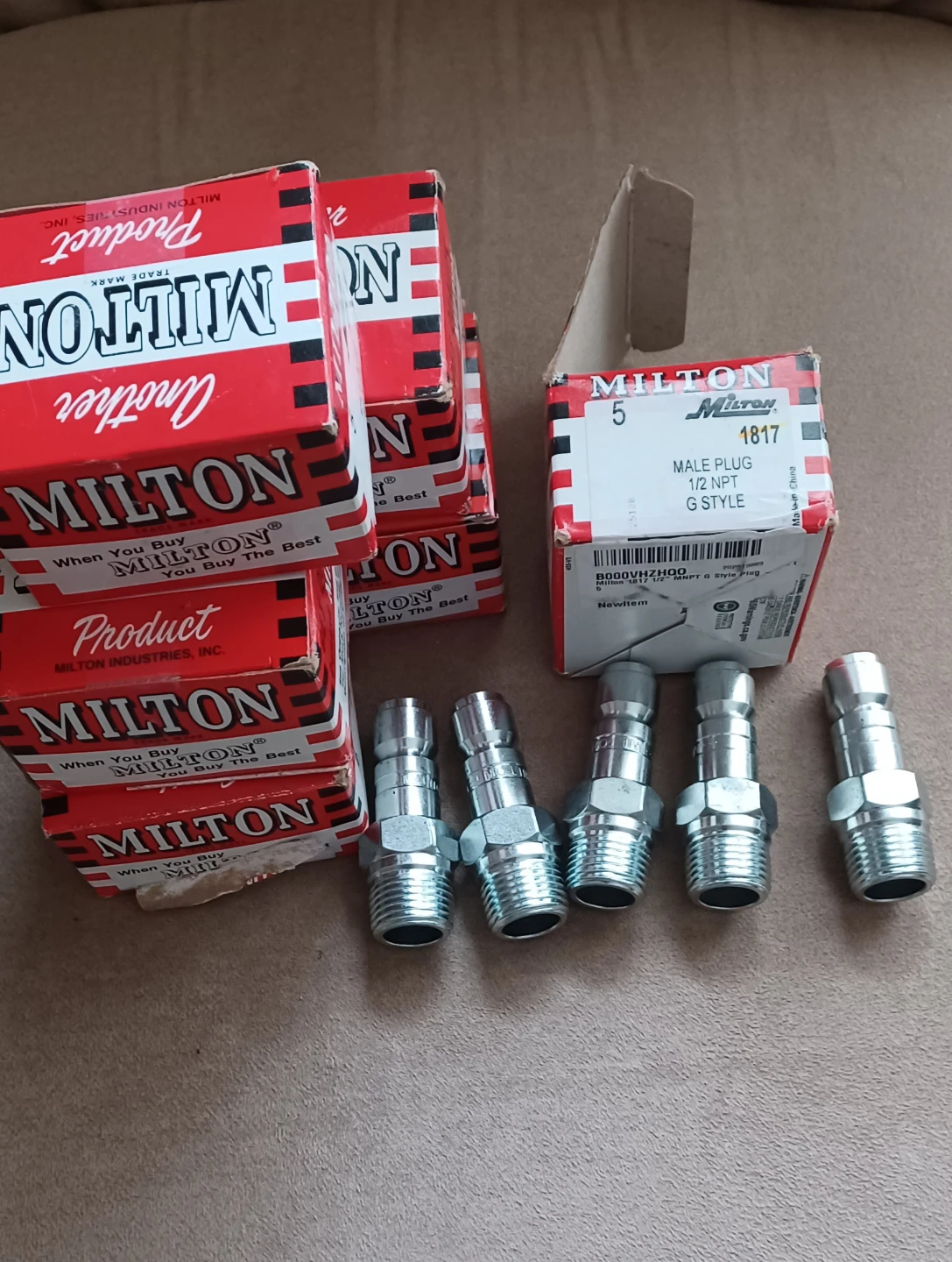Milton 5-Piece 1/2" NPT G Style Male Plug Set - photo 3