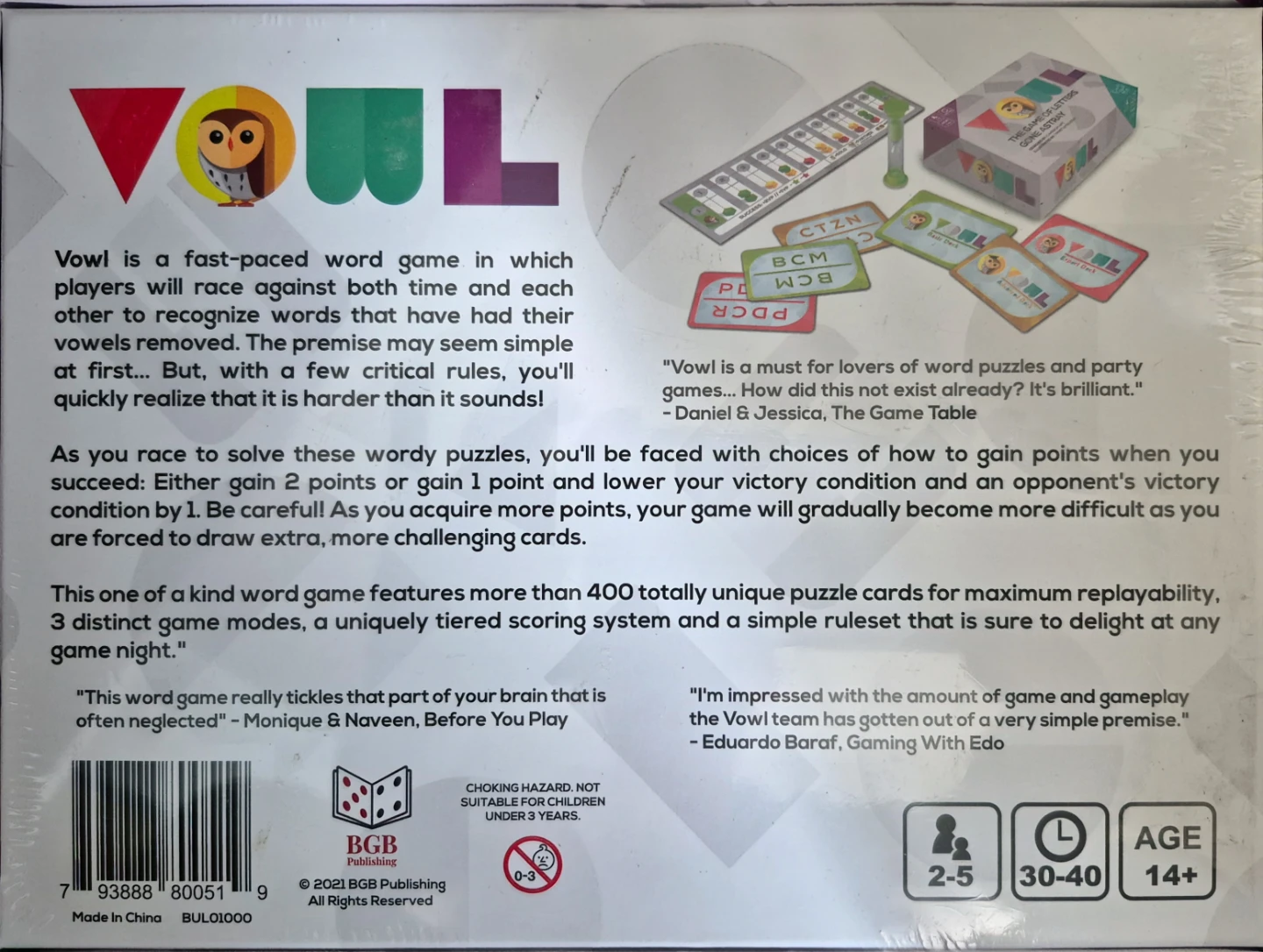 VOWEL The Game of Letters Gone Astray Board Game - photo 2