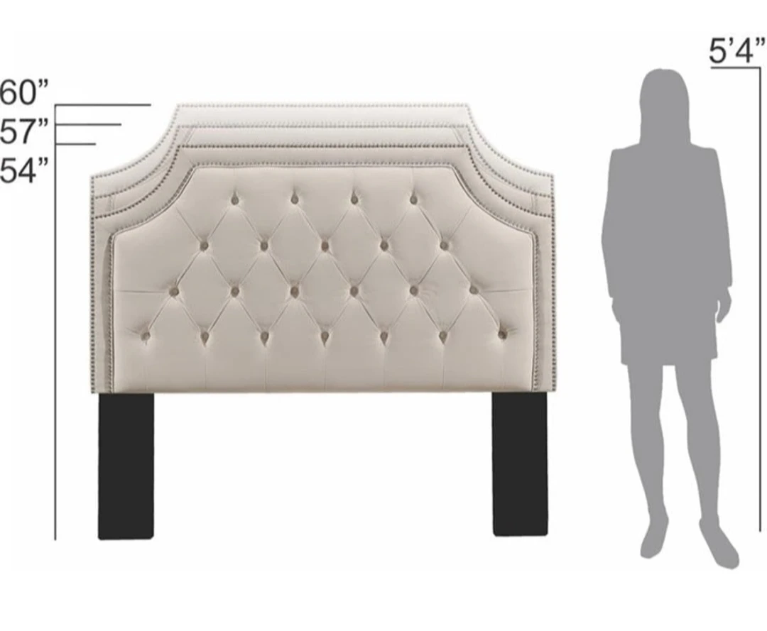 Tufted Upholstered Headboard - Cream - photo 3