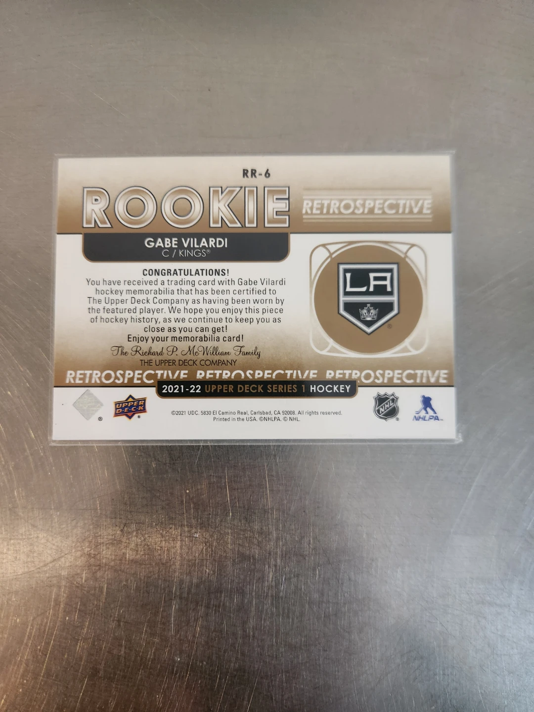 Gabe Vilardi Rookie Retrospective Hockey Card - photo 2