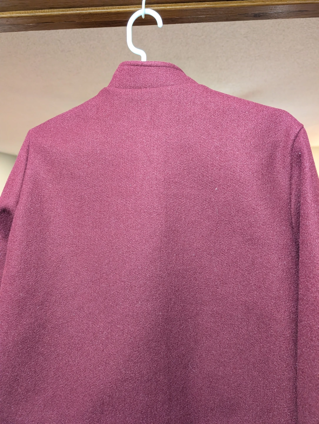 Burgundy Cropped Tweed Work Jacket - photo 2