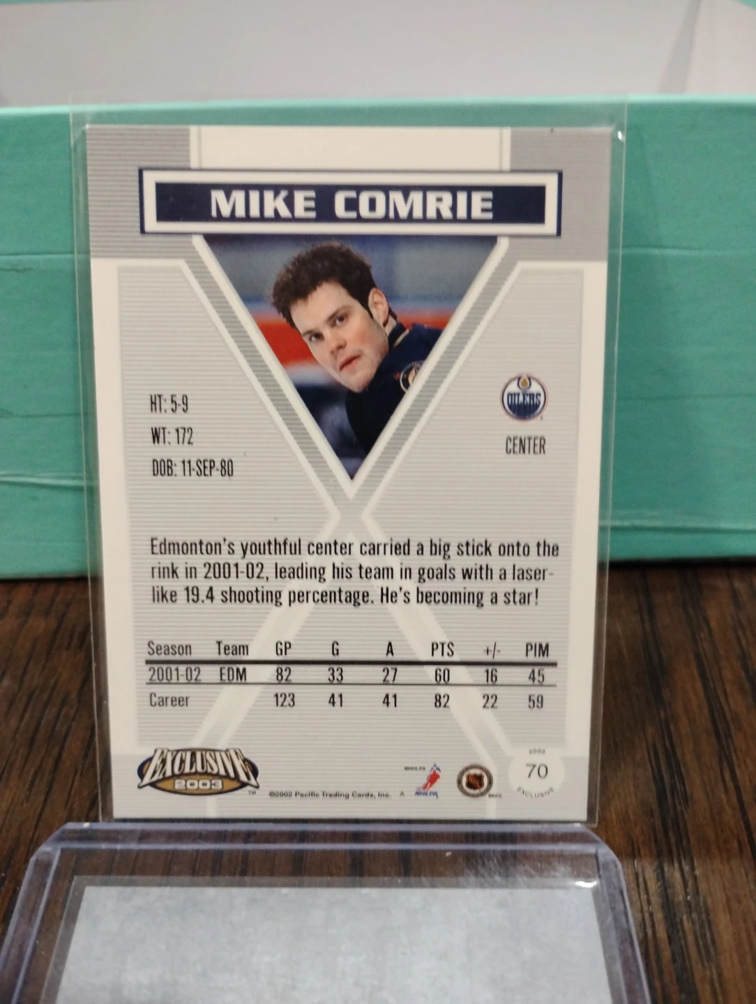 🥕2003 Fleer Exclusivity Mike Comrie Hockey Card - photo 2