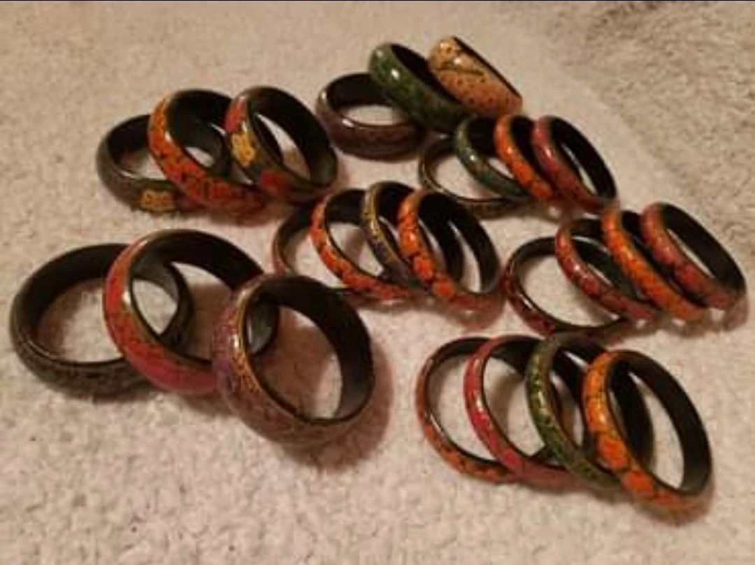 Hand-Painted Paper Mache Lacquer Bangles