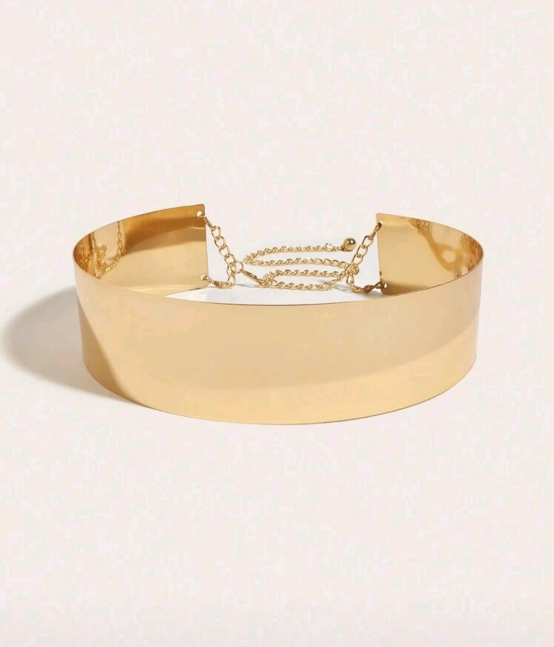 Gold Metal Wide Belt with Chain Detail 🏆 - photo 2