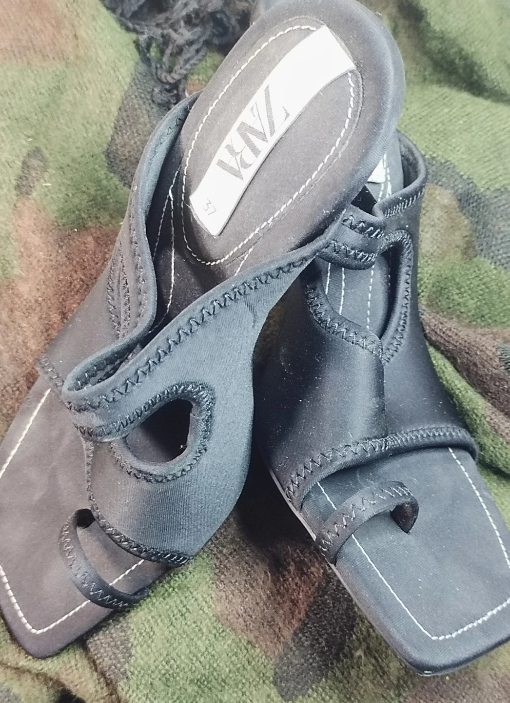ZARA Black Heeled Sandals Size 37 - photo 2