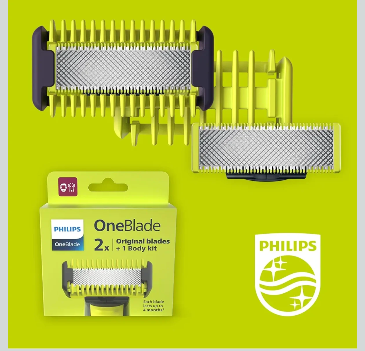 Philips OneBlade Original Blades 2X + 1 Body Kit