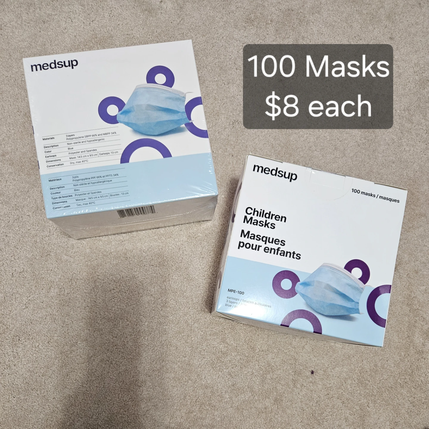 Medsup Children's Blue Face Masks - 100 Count
