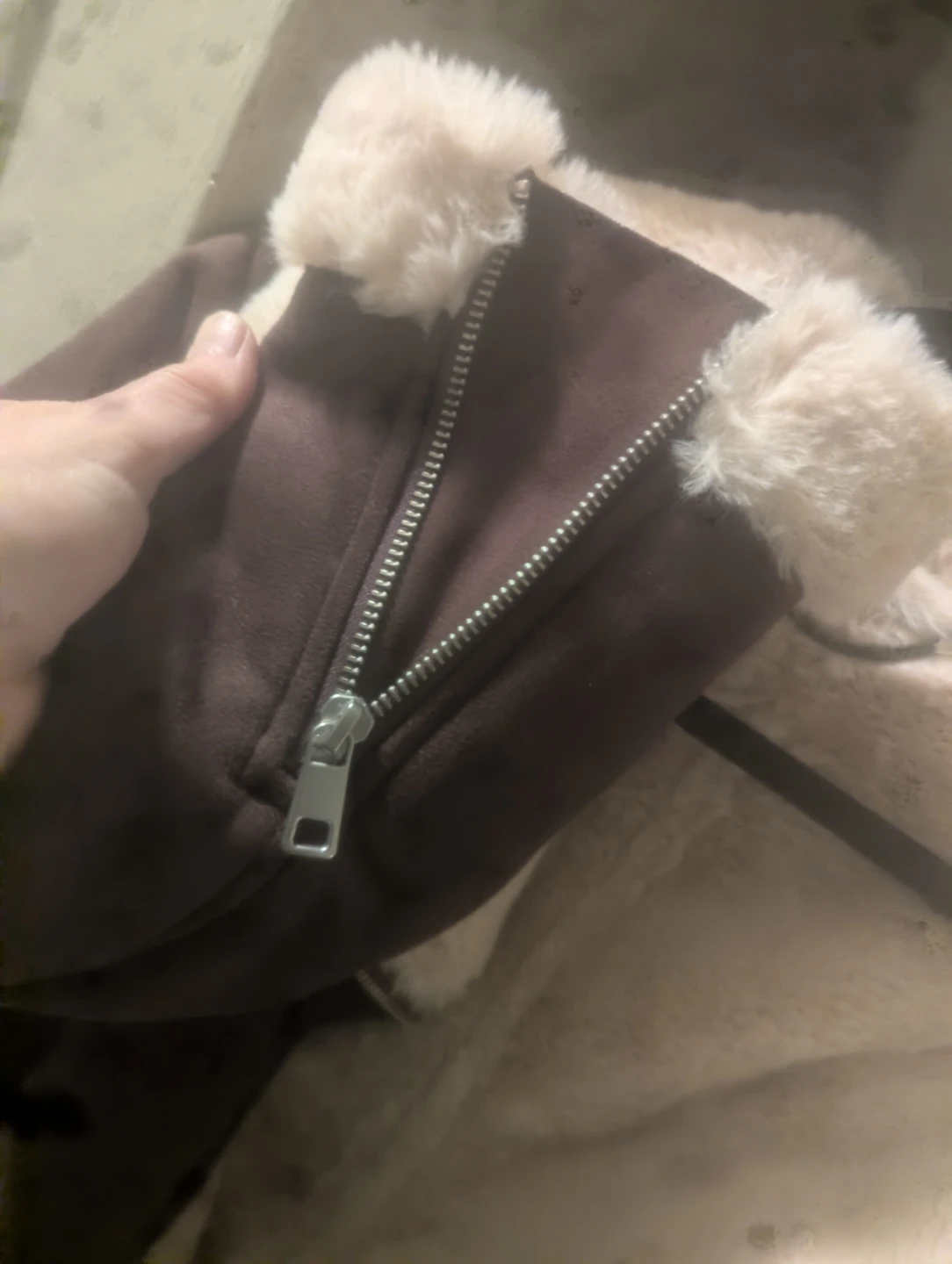 Women's Faux Shearling Lined Suede Jacket Banana Republic - photo 2