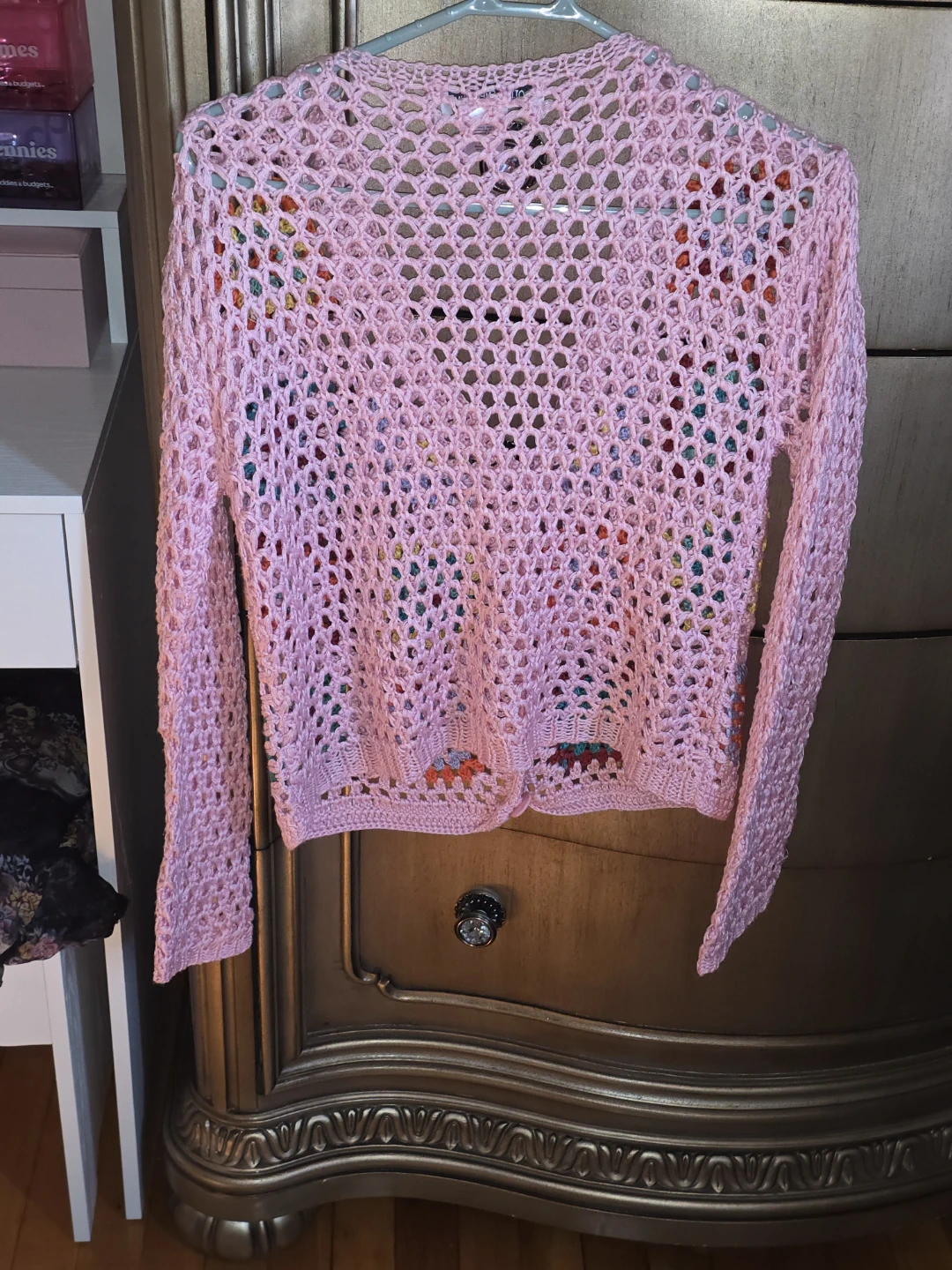 Cotton Emporium Pink Crochet Granny Square Cardigan - photo 3
