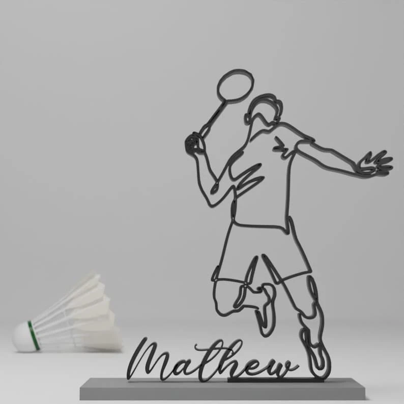 Custom Badminton figurine- customised with your name. - photo 2