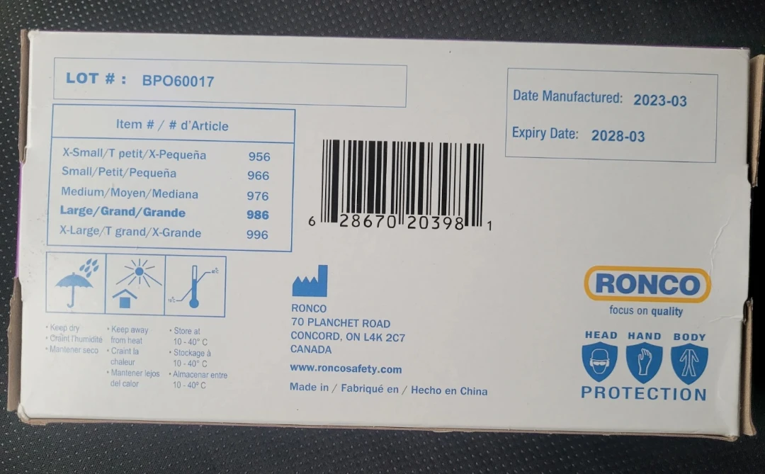 RONCO BLURITE PLUS Nitrile Examination Gloves - Large (100ct) - photo 3